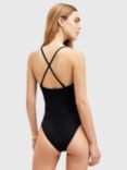 AllSaints Tatum Floral Print Swimsuit, Black/Multi