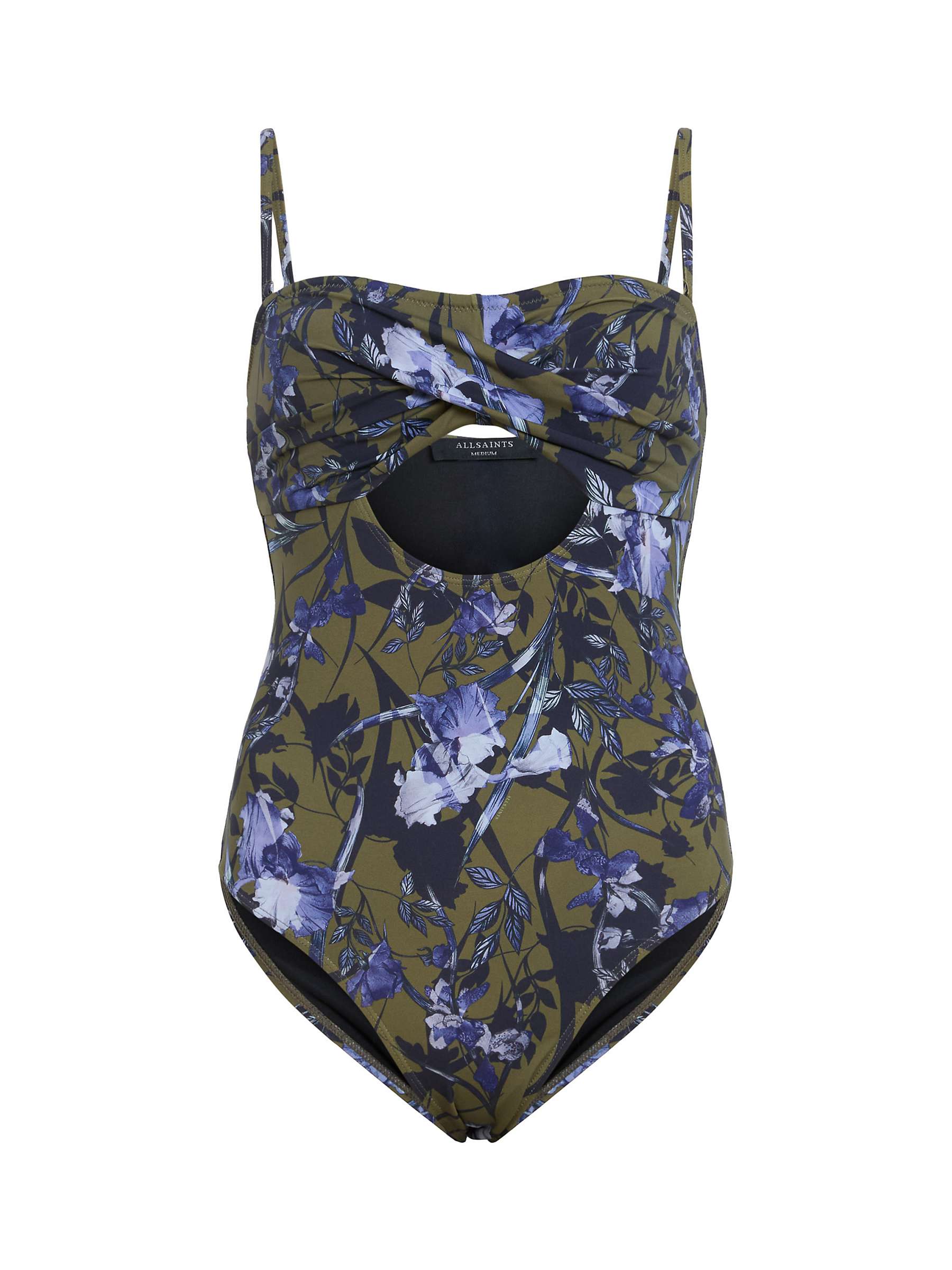 Buy AllSaints Tatum Floral Print Swimsuit, Black/Multi Online at johnlewis.com