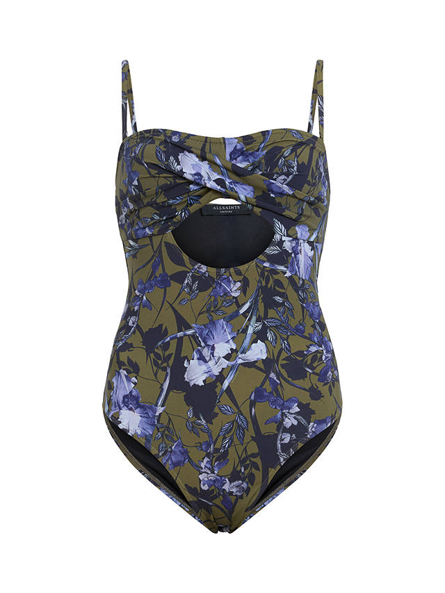AllSaints Tatum Floral Print Swimsuit, Black/Multi