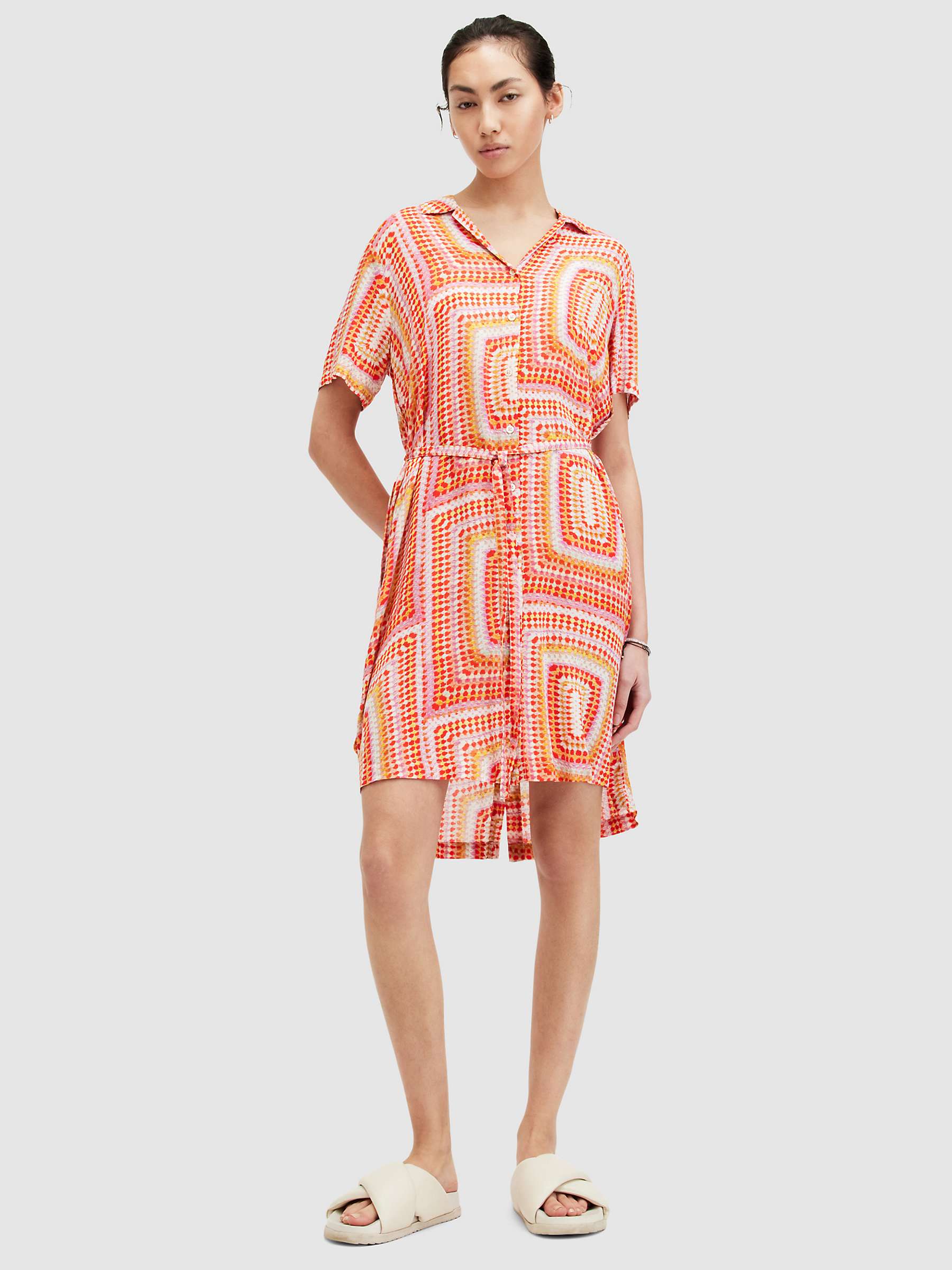 Buy AllSaints Athea Luisa Mini Dress, Blood Orange Online at johnlewis.com