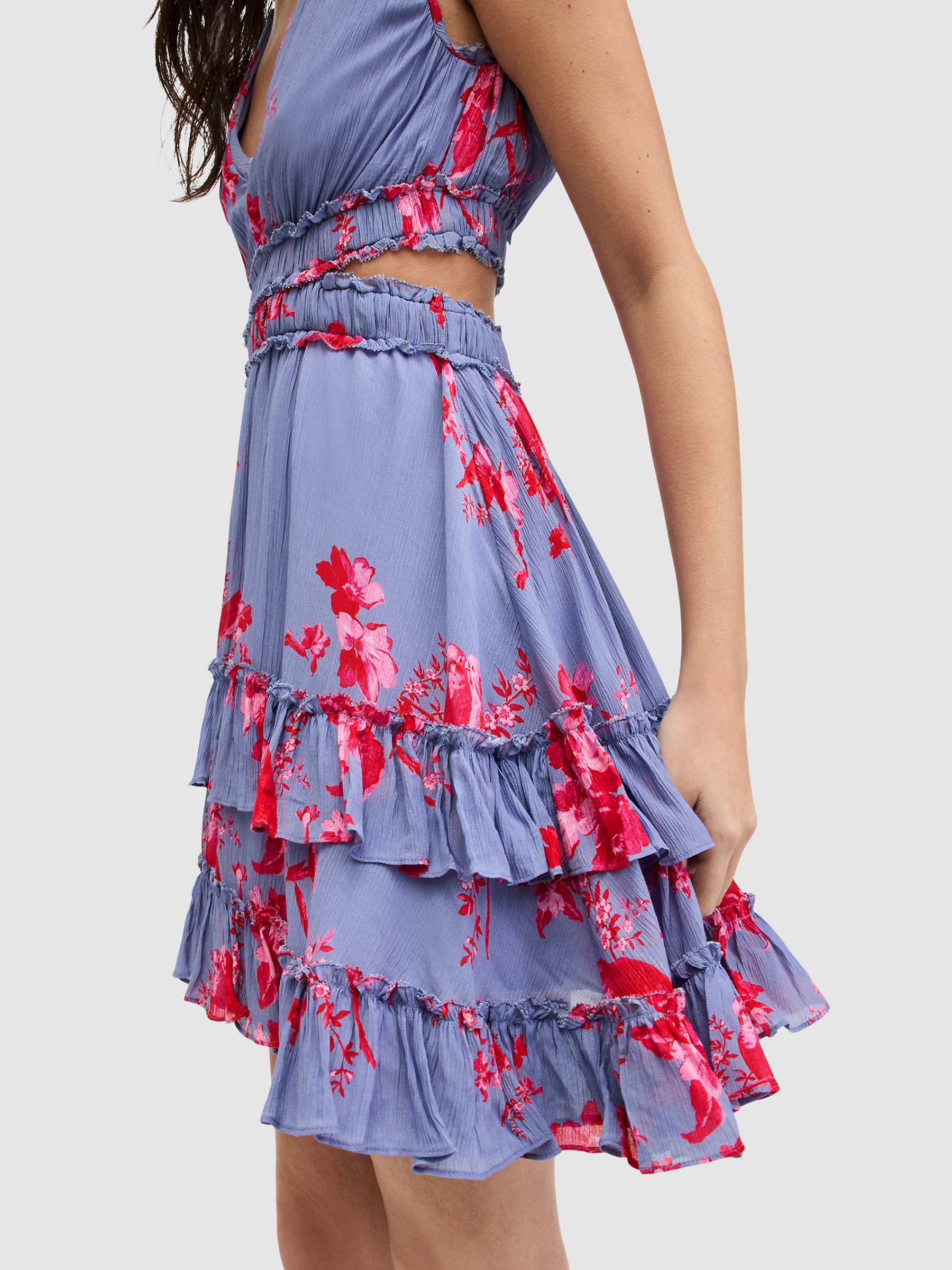 Buy AllSaints Mikayla Iona Mini Dress, Neon Pink/Multi Online at johnlewis.com