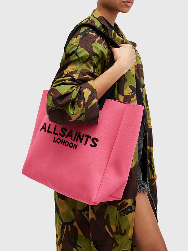 AllSaints Izzy East/West Tote Bag, Hot Pink