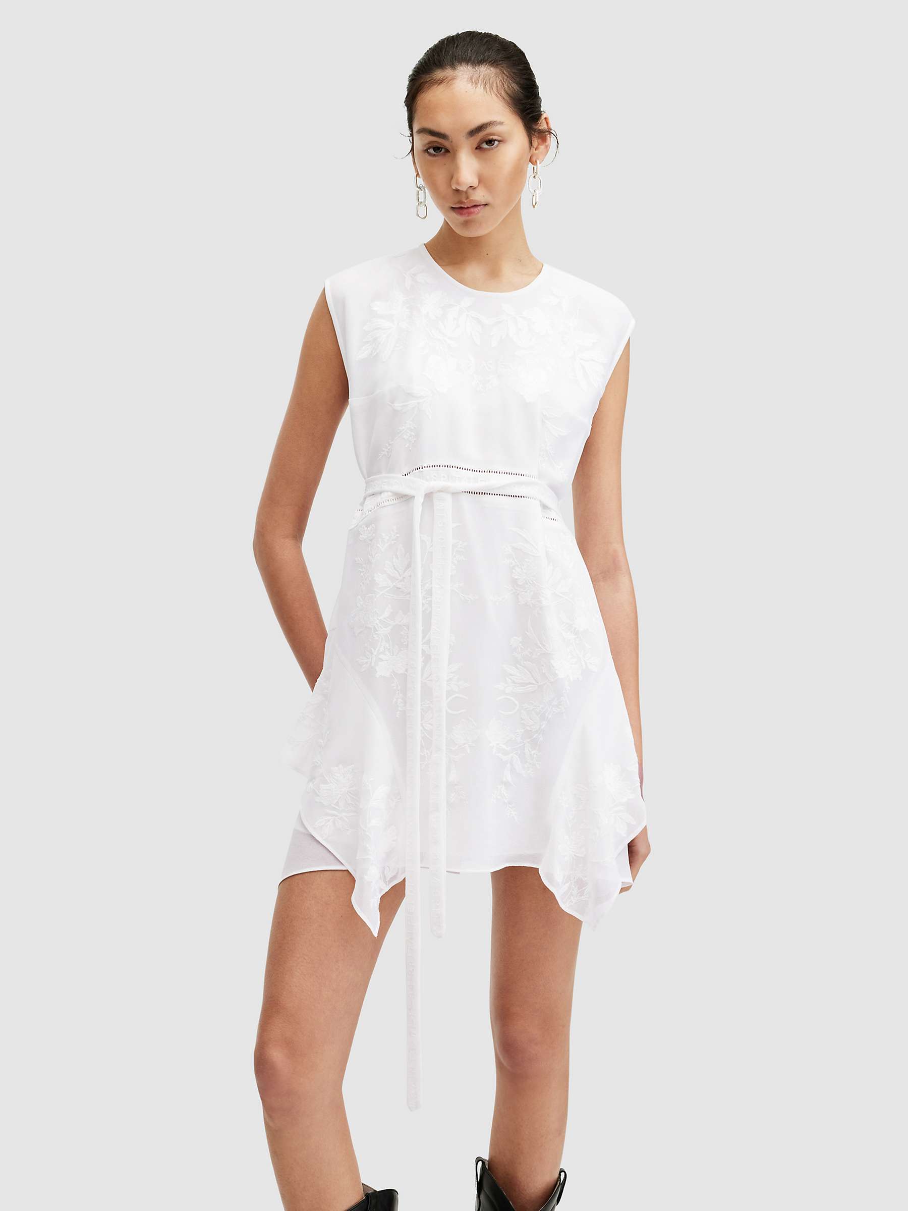 Buy AllSaints Audrina Mini Dress, White Online at johnlewis.com