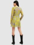 AllSaints Lini Inspiral Mini Dress, Zest Lime Green