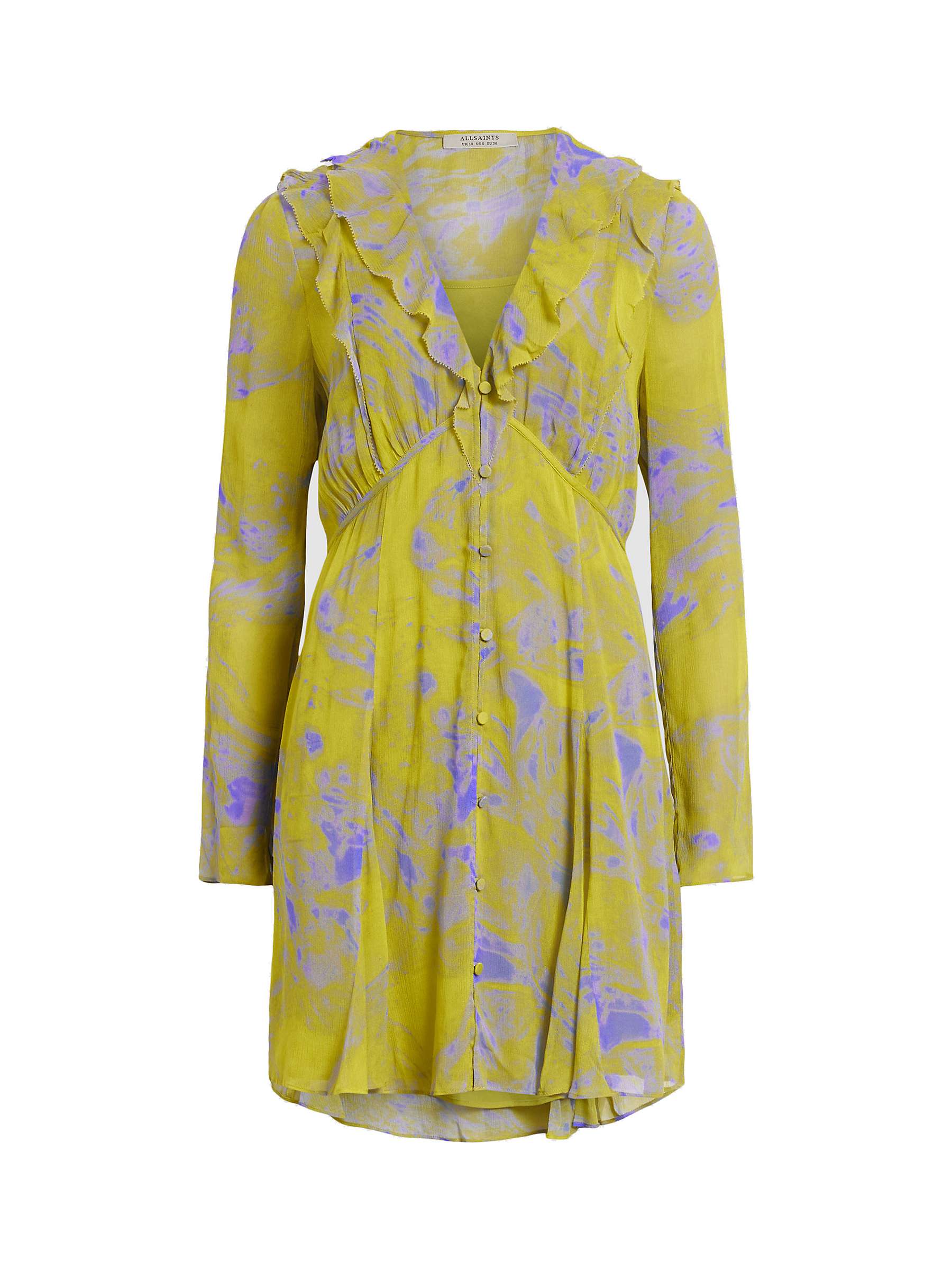 Buy AllSaints Lini Inspiral Mini Dress, Zest Lime Green Online at johnlewis.com
