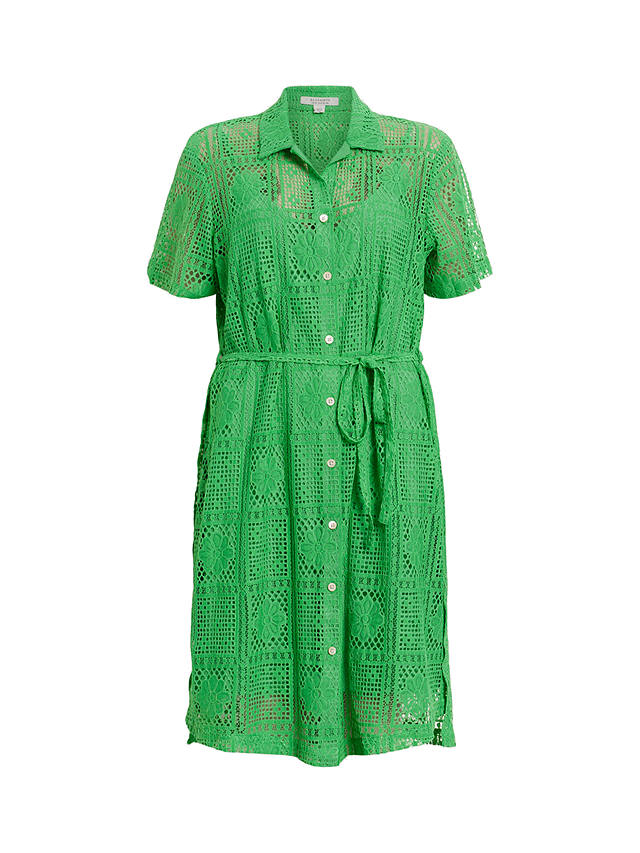 AllSaints Athea Crochet Knee Length Dress, Spectra Green