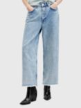 AllSaints Blake Cropped Wide Leg Jeans, Acid Indigo