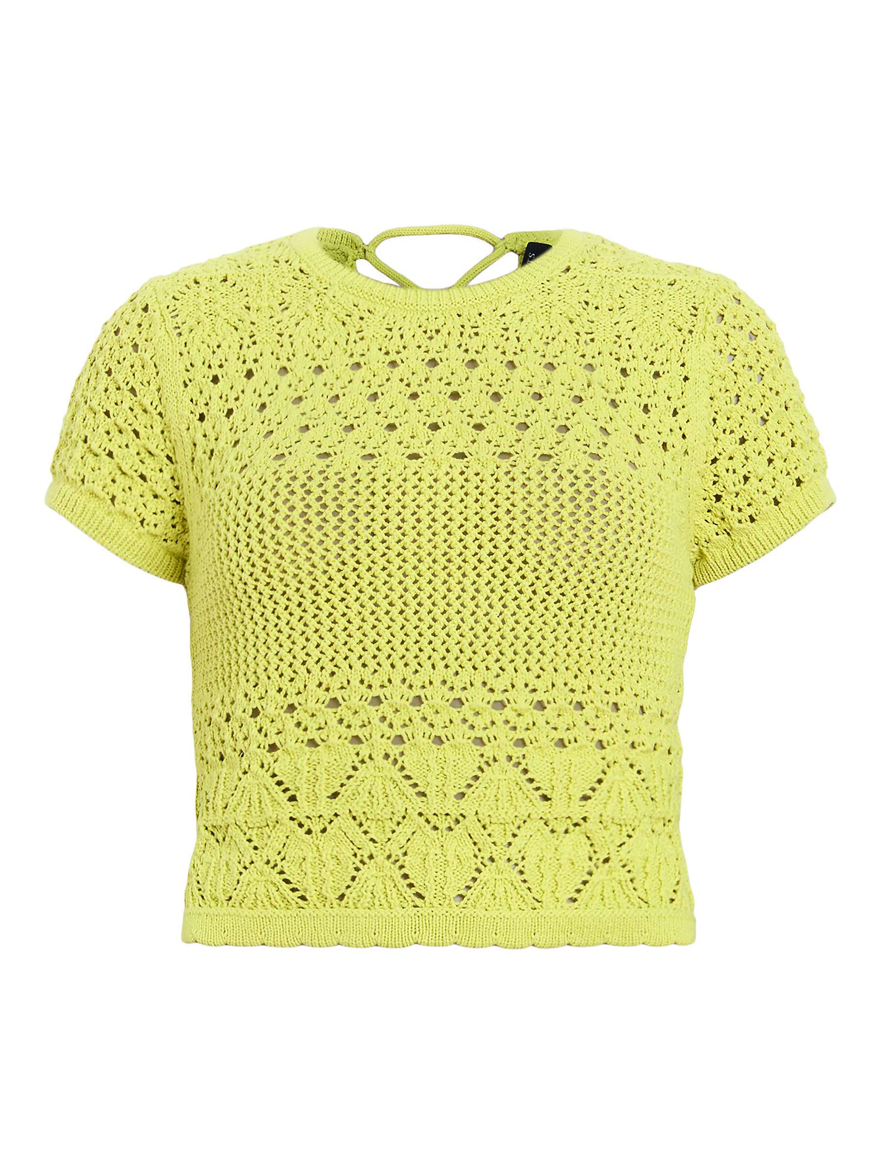 Buy AllSaints Briar Short Sleeve Crochet Knit Top Online at johnlewis.com