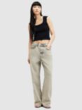 AllSaints Blake Organic Cotton Wide Leg Jeans, Sand Grey