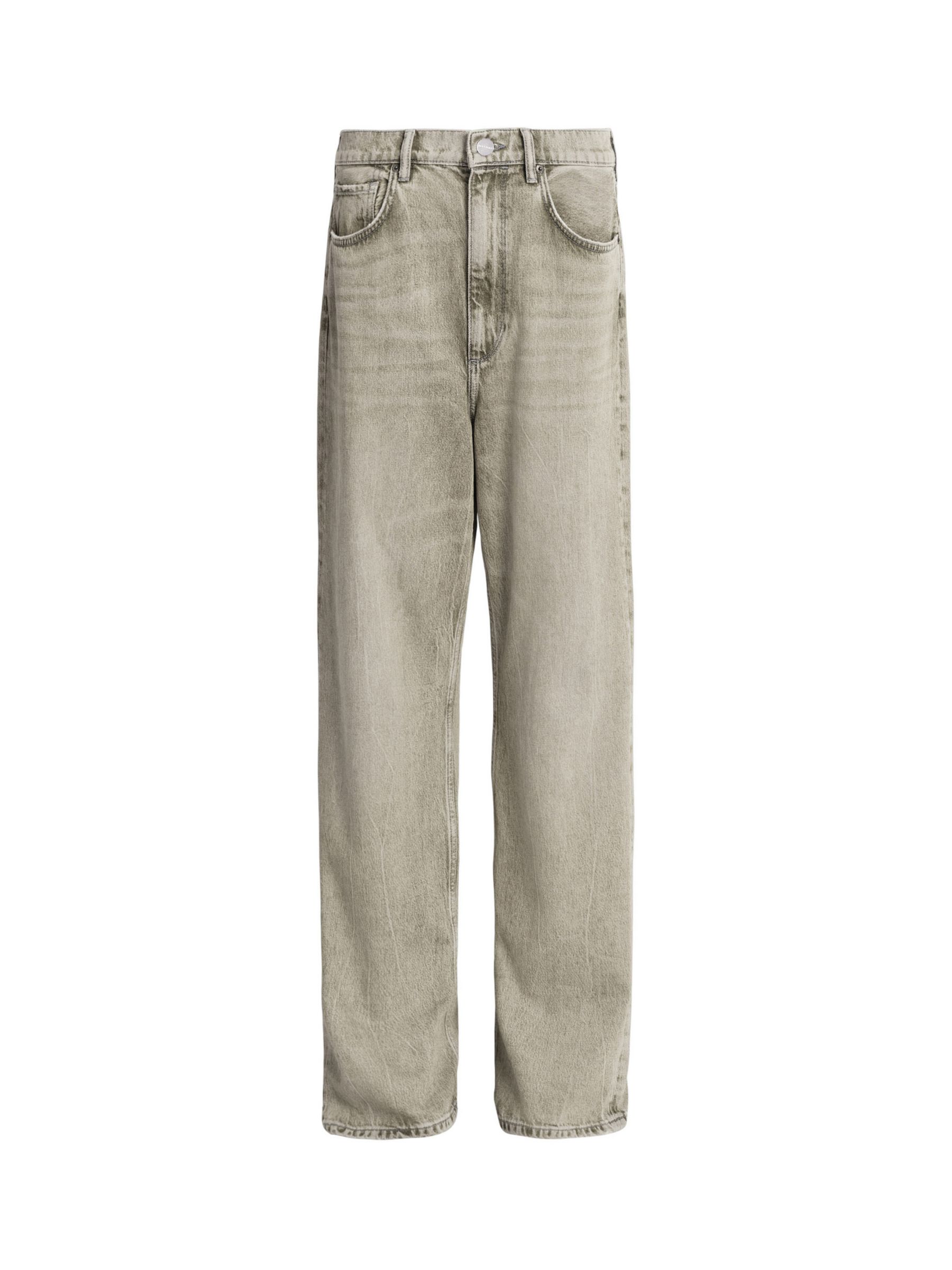 AllSaints Blake Organic Cotton Wide Leg Jeans, Sand Grey, 26