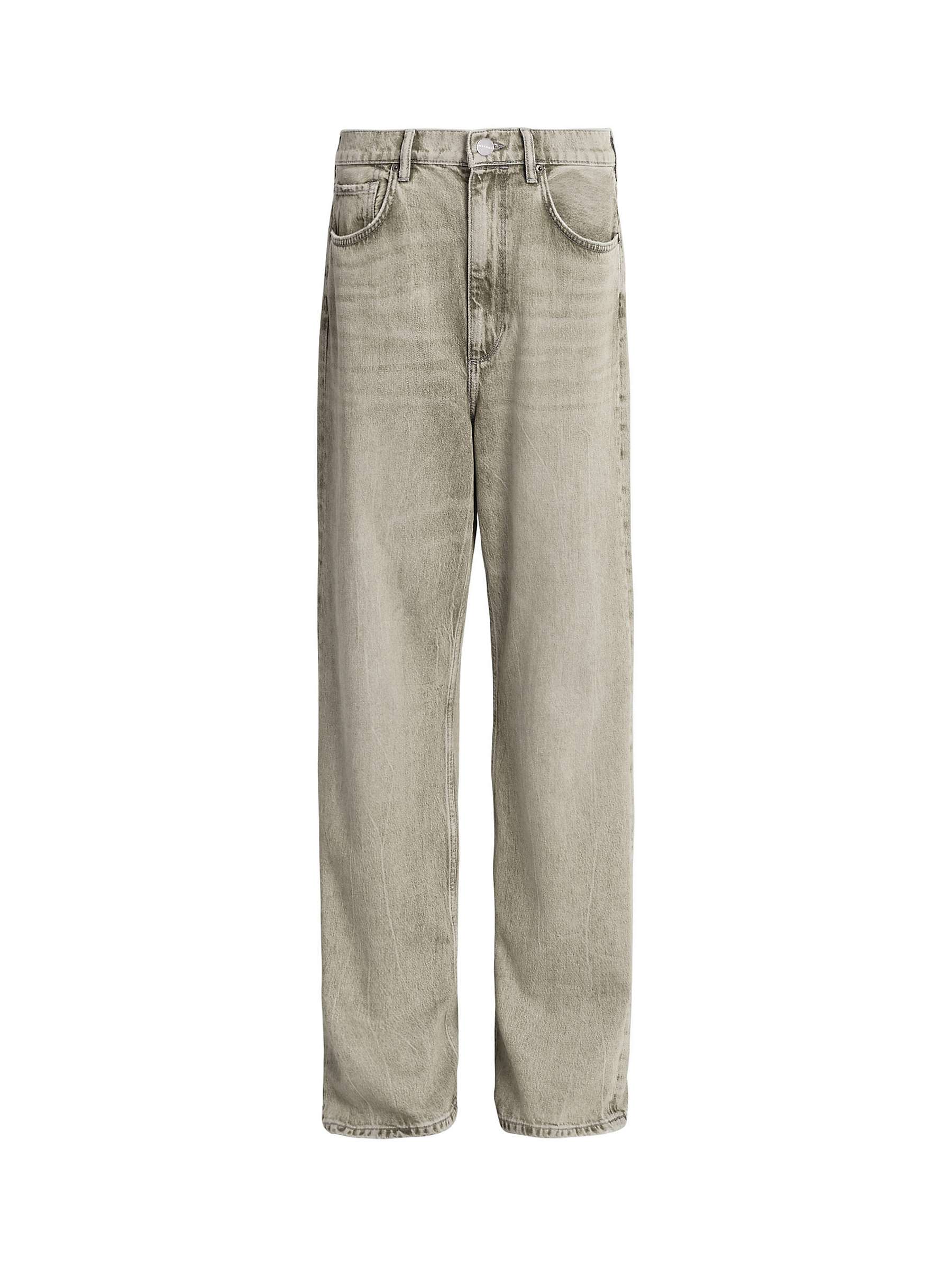 Buy AllSaints Blake Organic Cotton Wide Leg Jeans, Sand Grey Online at johnlewis.com