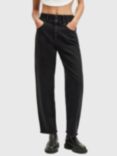 AllSaints Hailey Frayed Hem Jeans, Washed Black