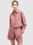 AllSaints Karina Organic Cotton Shirt, Ash Rose Pink