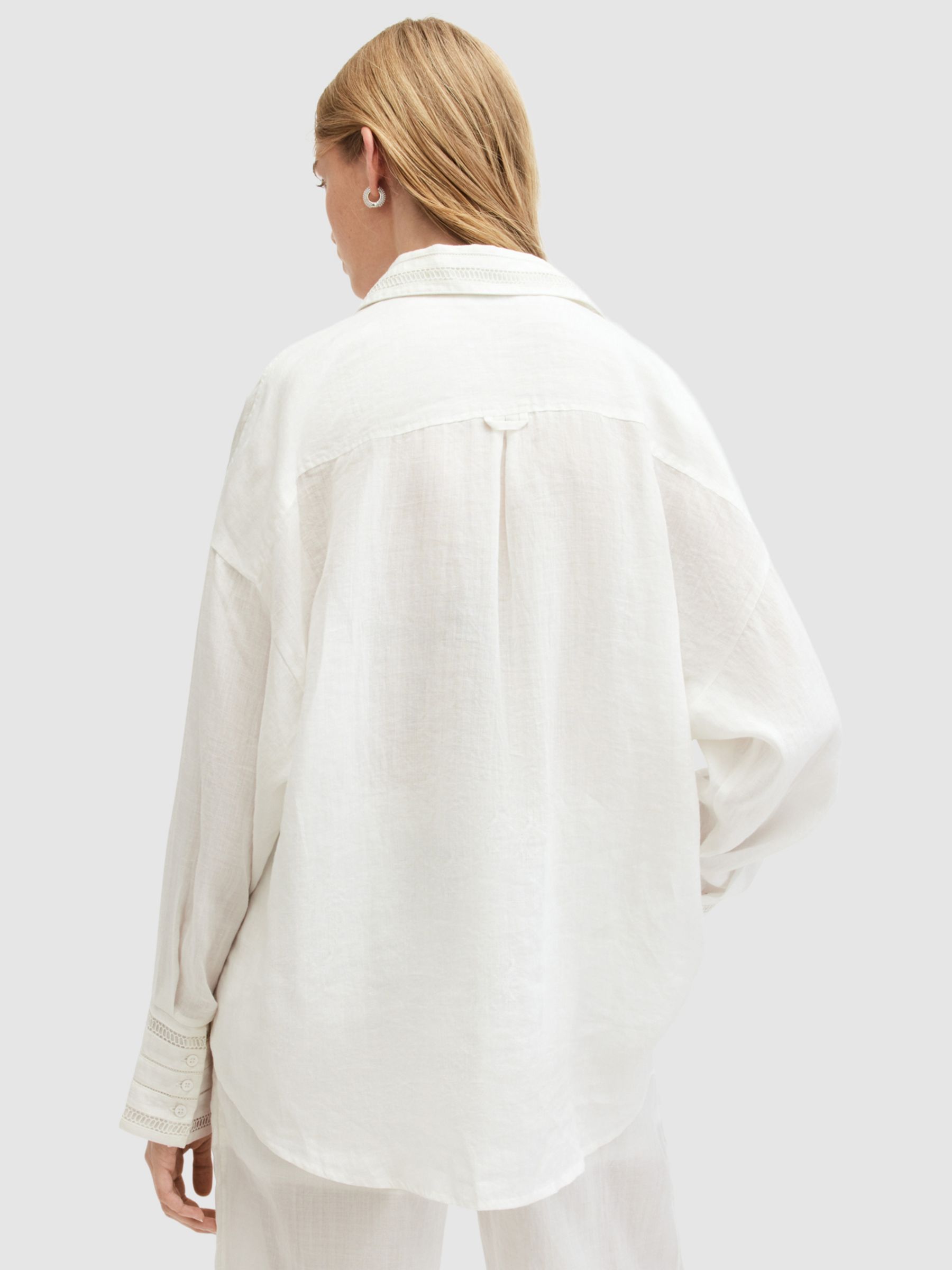 Buy AllSaints Jade Linen Shirt, Ecru Online at johnlewis.com