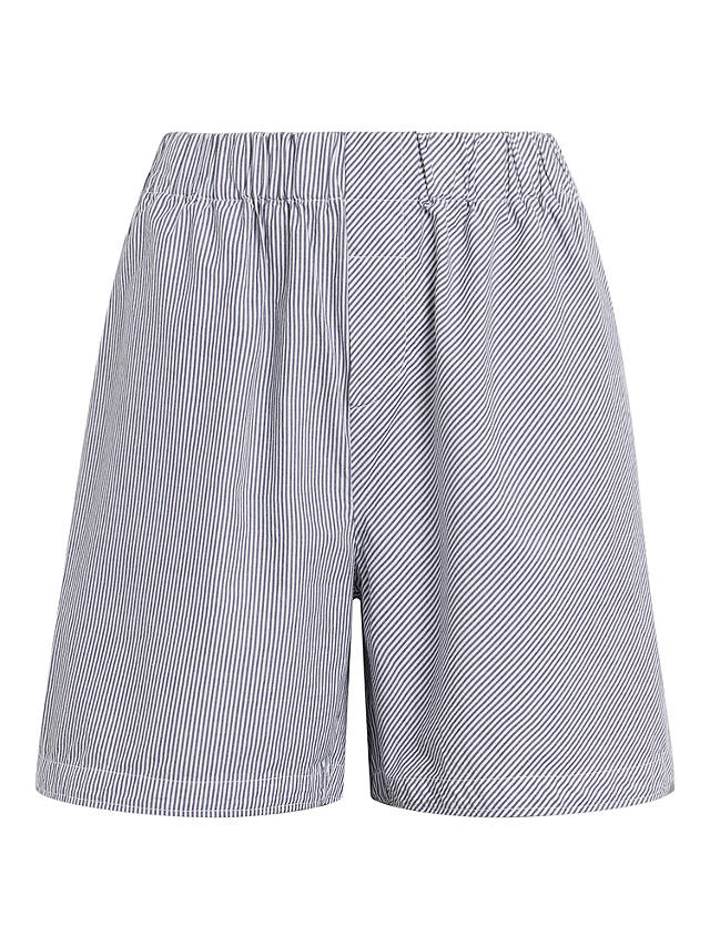 AllSaints Karina Organic Cotton Shorts, Blue/White