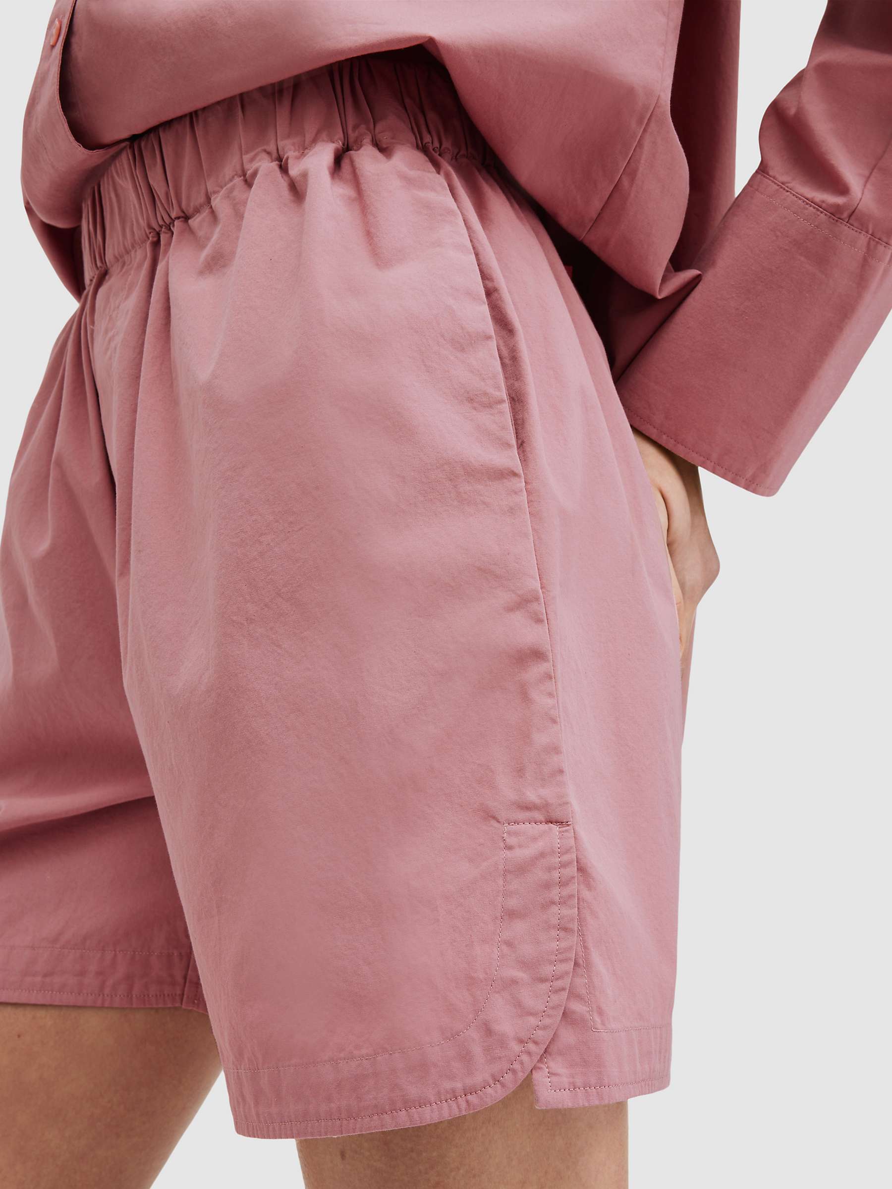 Buy AllSaints Karina Organic Cotton Shorts, Ash Rose Pink Online at johnlewis.com