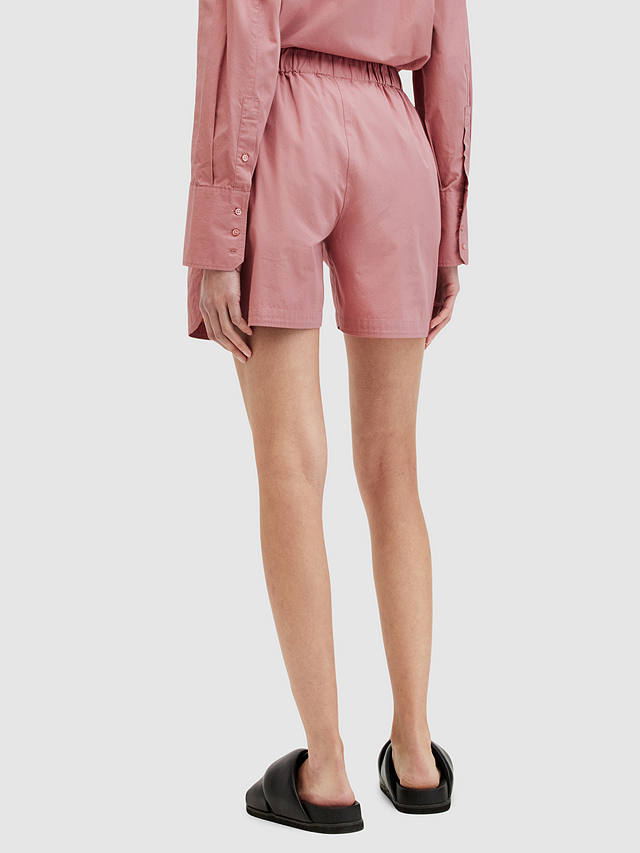 AllSaints Karina Organic Cotton Shorts, Ash Rose Pink