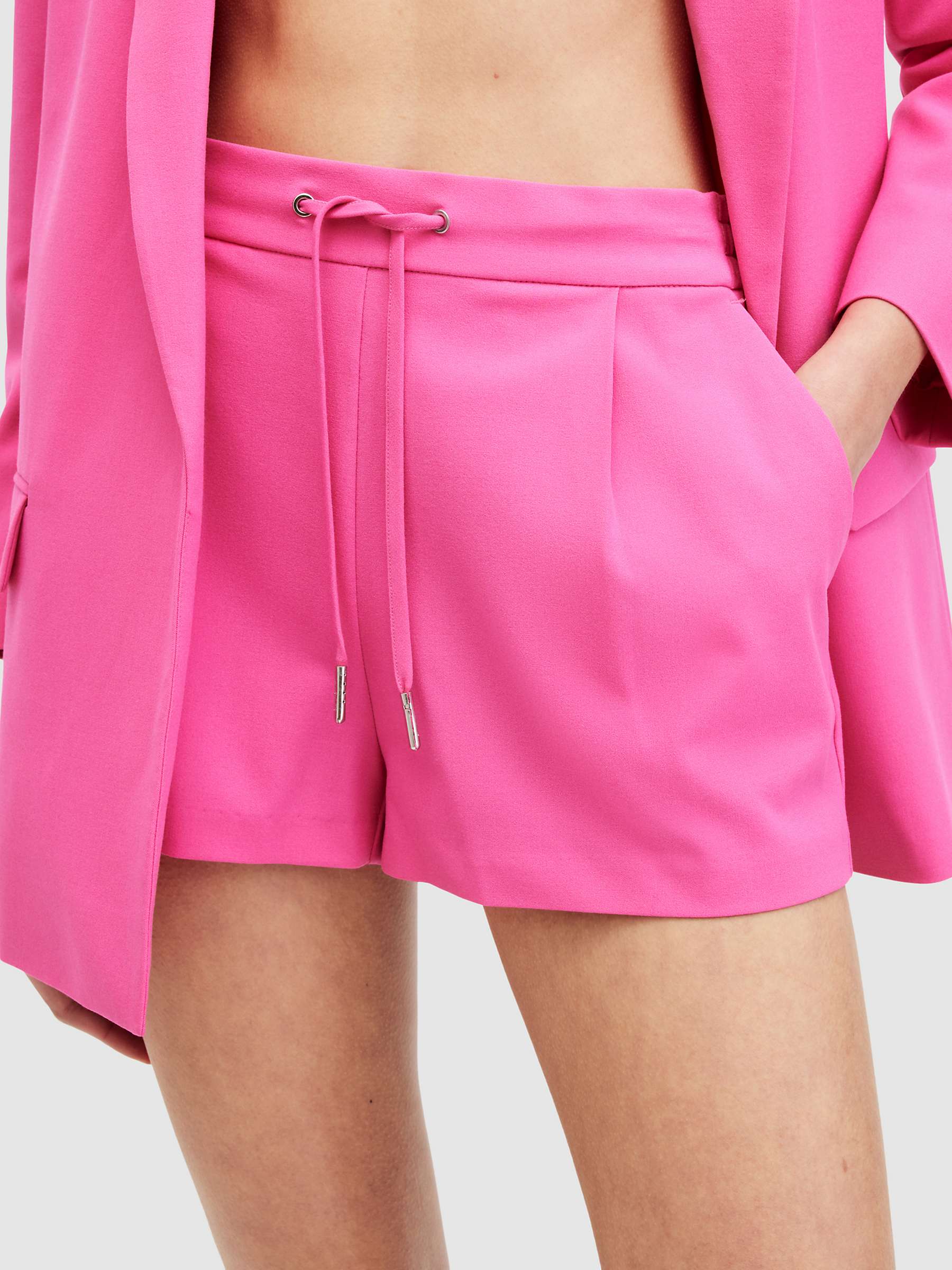 Buy AllSaints Aleida Tailored Drawstring Shorts, Hot Pink Online at johnlewis.com