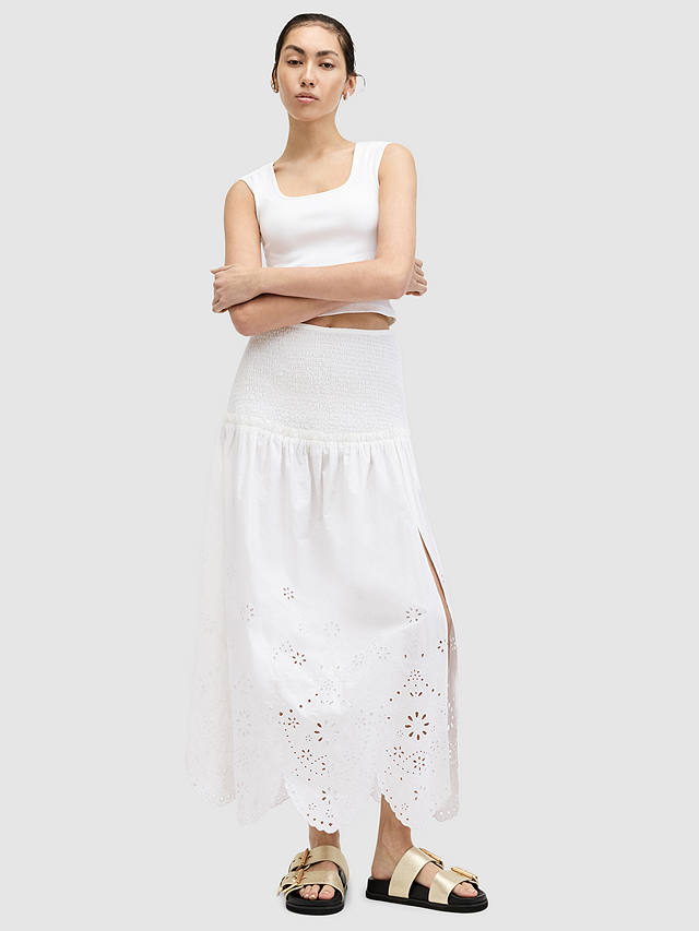 AllSaints Alex Broderie Anglaise Maxi Skirt, Off White
