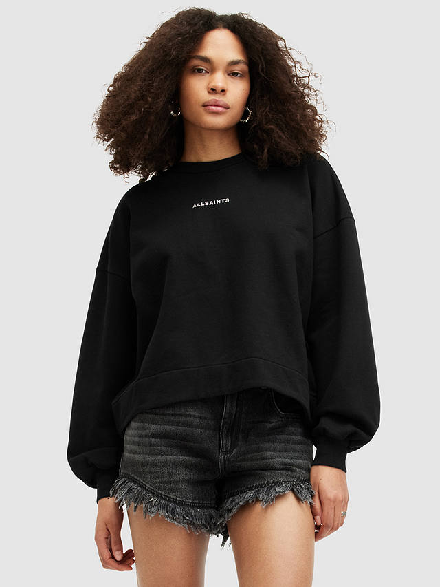 AllSaints Disc Lila Orgnic Cotton Sweatshirt, Black