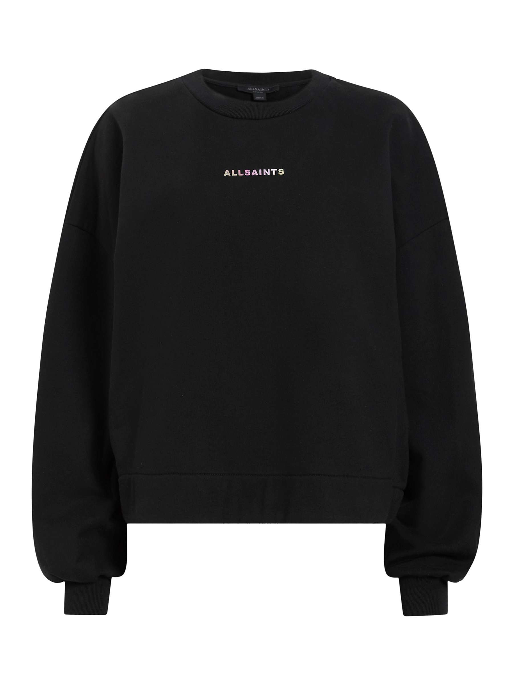 Buy AllSaints Disc Lila Orgnic Cotton Sweatshirt, Black Online at johnlewis.com