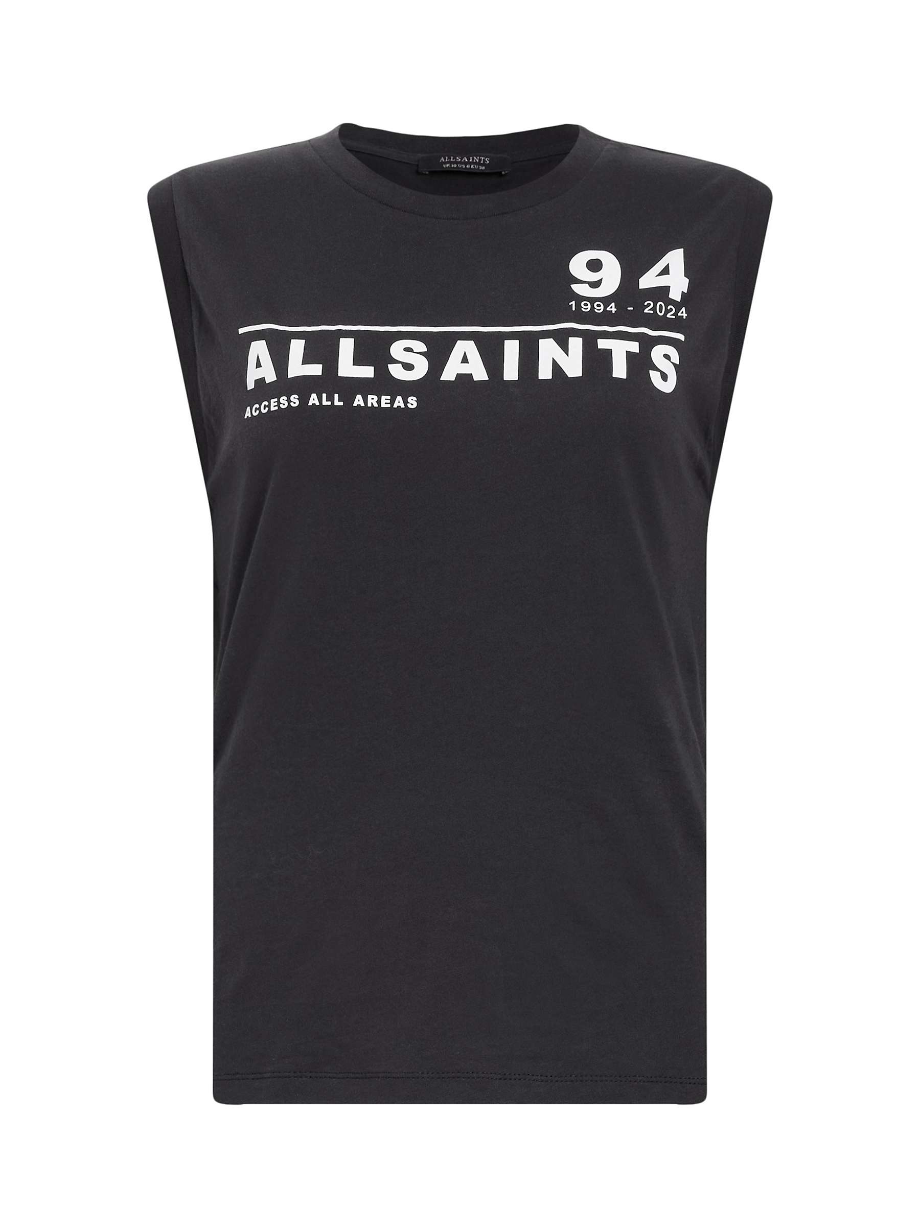 Buy AllSaints Imogen Logo Print Tank Top, Black Online at johnlewis.com