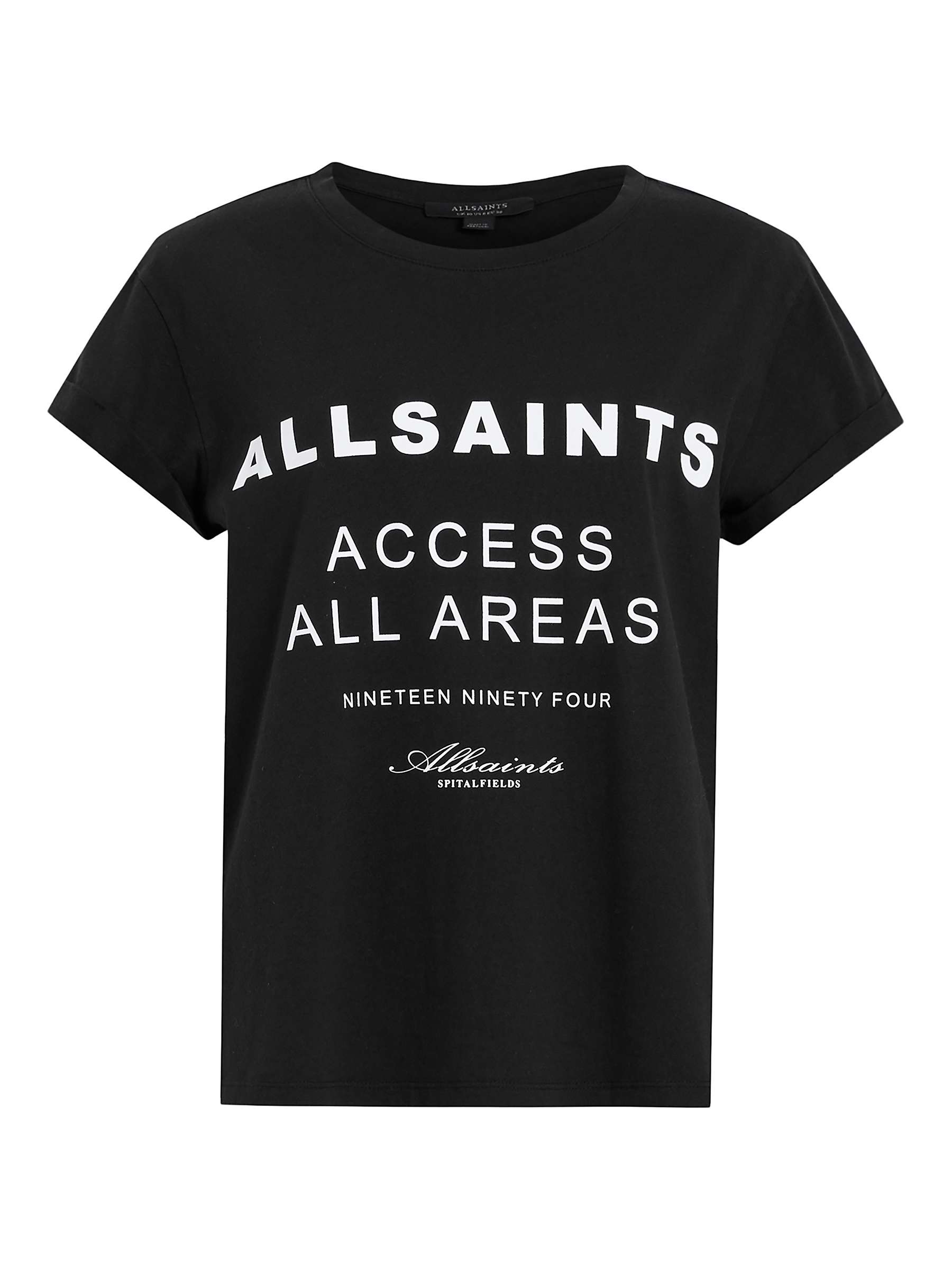Buy AllSaints Tour Anna Organic Cotton T-shirt, Black Online at johnlewis.com