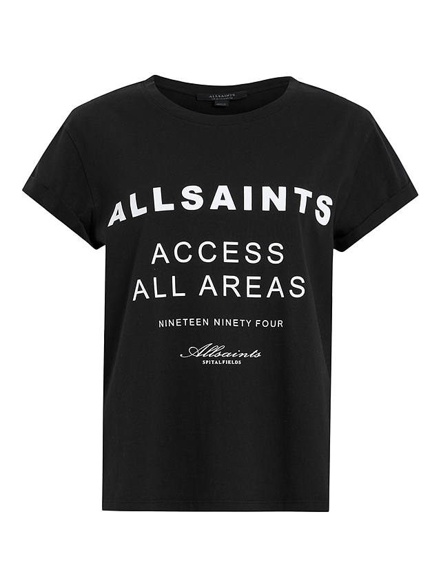 AllSaints Tour Anna Organic Cotton T-shirt, Black