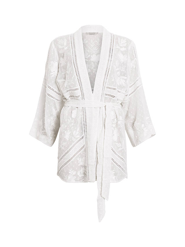 AllSaints Carina Embroidered Kimono, White