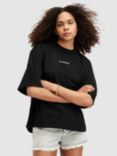 AllSaints Amelie Disc Print Oversized Boxy T-Shirt, Black