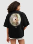AllSaints Amelie Disc Print Oversized Boxy T-Shirt, Black