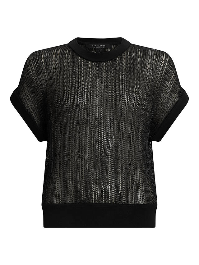 AllSaints Giana Metallic T-Shirt, Black