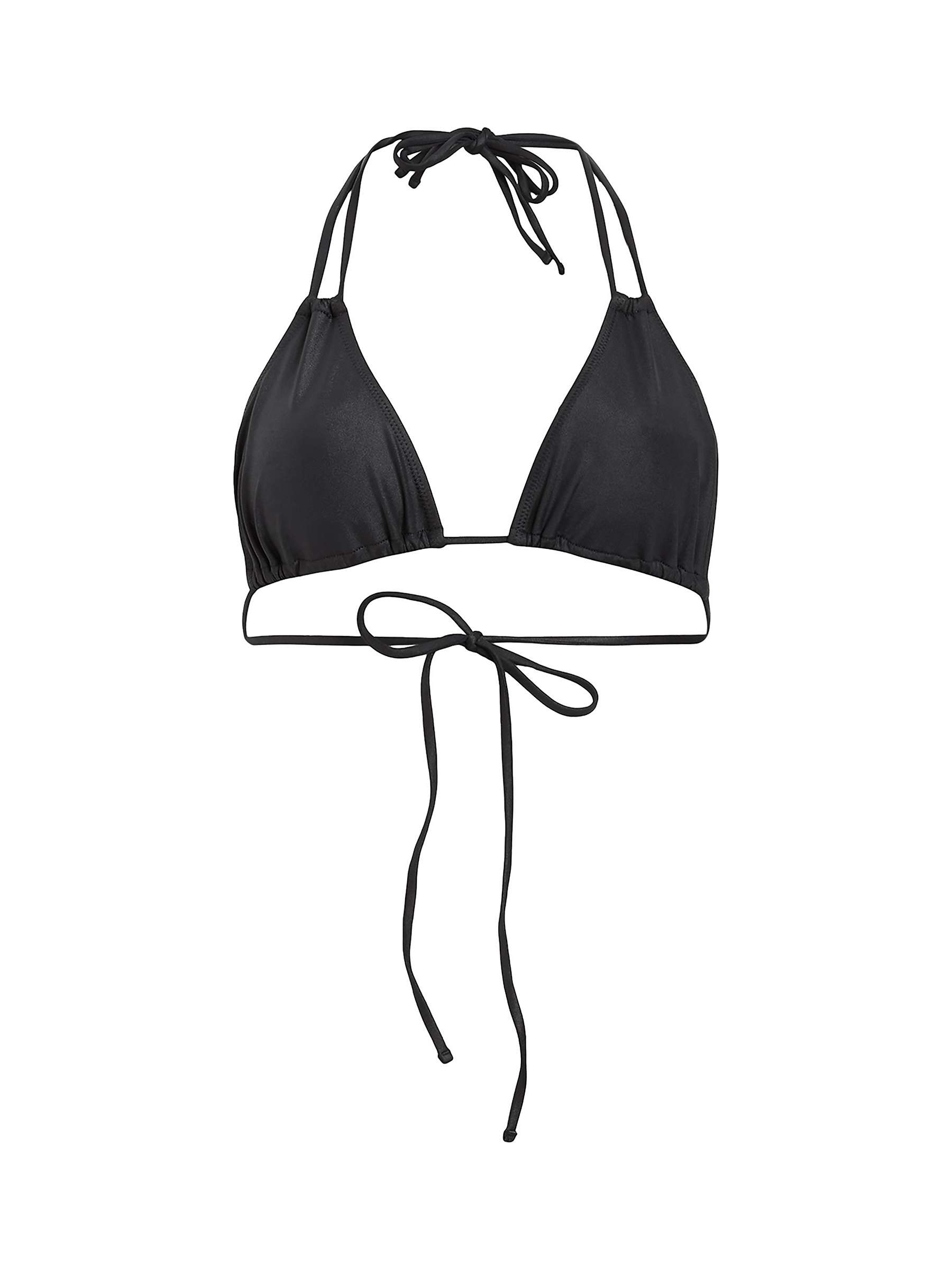 Buy AllSaints Erica Halterneck String Bikini Top, Black Shine Online at johnlewis.com
