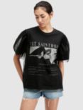 AllSaints Rosekis Tommi Organic Cotton Blend Graphic T-Shirt, Washed Black
