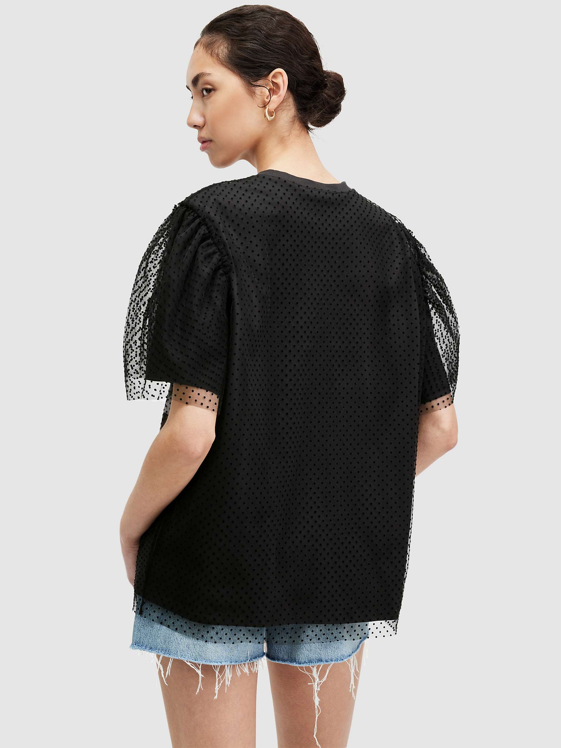 Buy AllSaints Rosekis Tommi Organic Cotton Blend Graphic T-Shirt, Washed Black Online at johnlewis.com