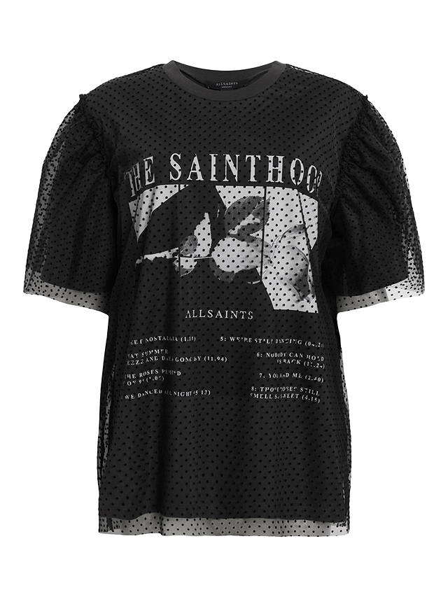 AllSaints Rosekis Tommi Organic Cotton Blend Graphic T-Shirt, Washed Black