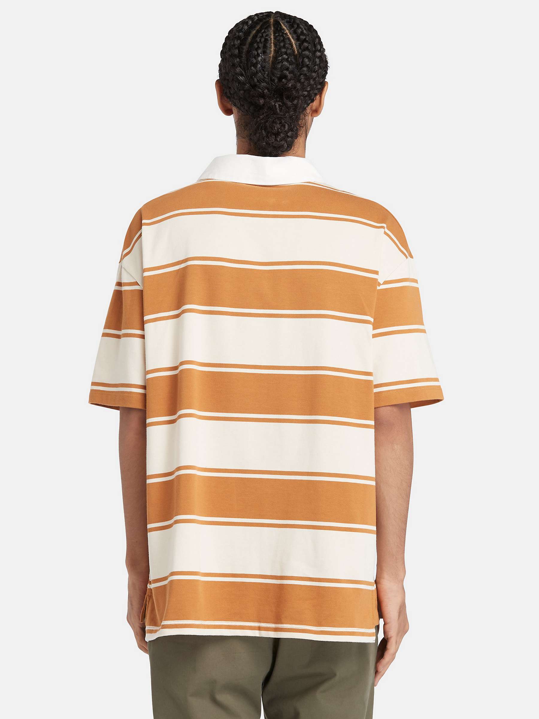 Buy Timberland Stripe Short Sleeve Rugby Shirt, Wheat/Multi Online at johnlewis.com