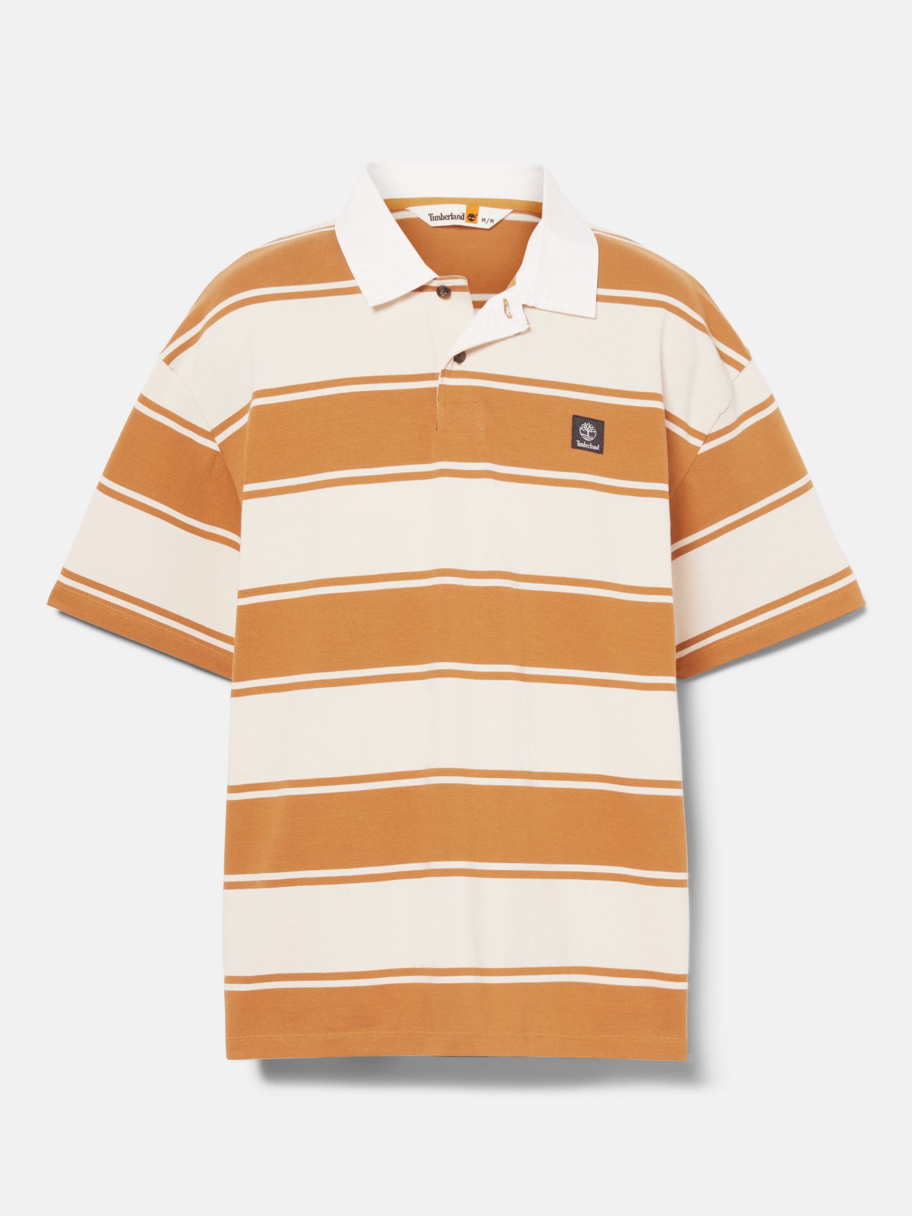 Timberland Stripe Short Sleeve Rugby Shirt, Wheat/Multi, S