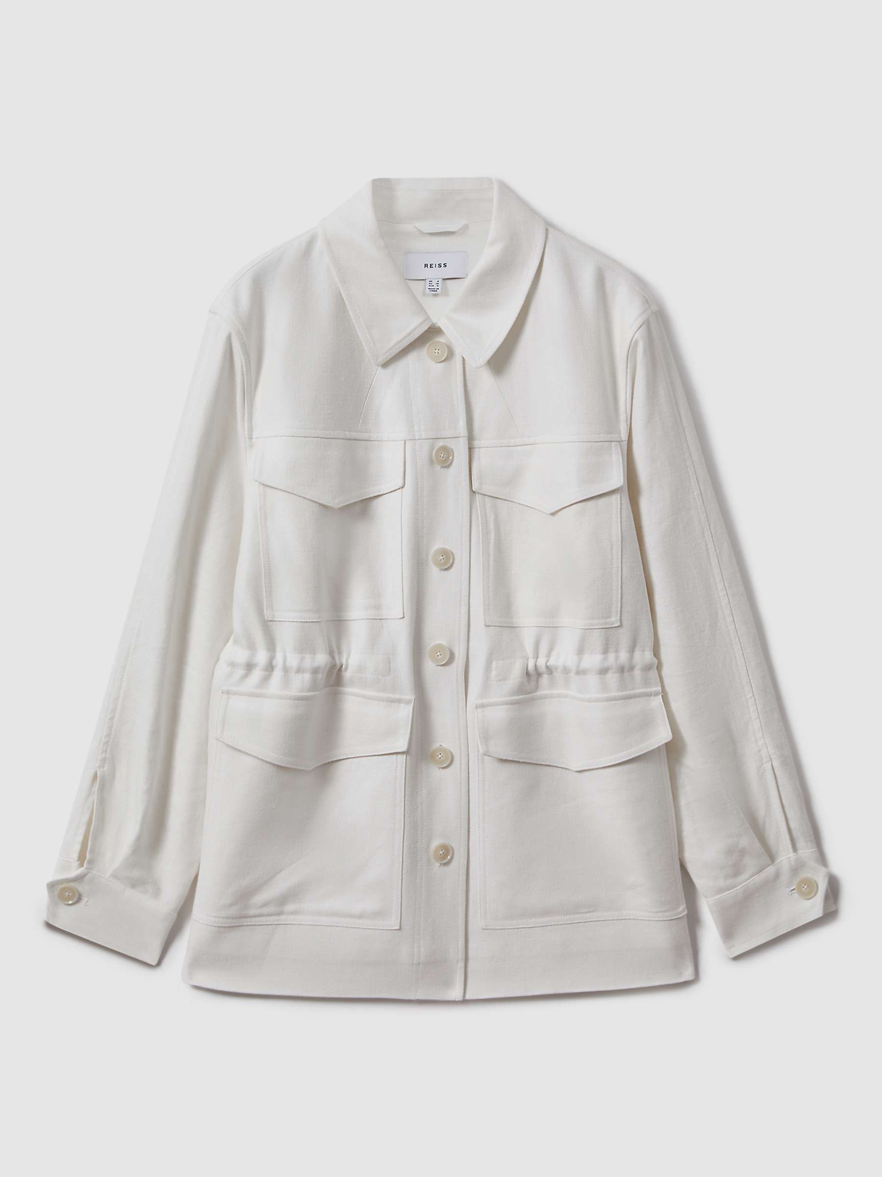 Buy Reiss Jade Wool Blend Utility Jacket, White Online at johnlewis.com