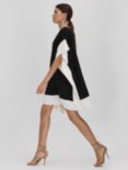 Reiss Alani Colour Block Side Drape Tunic Dress