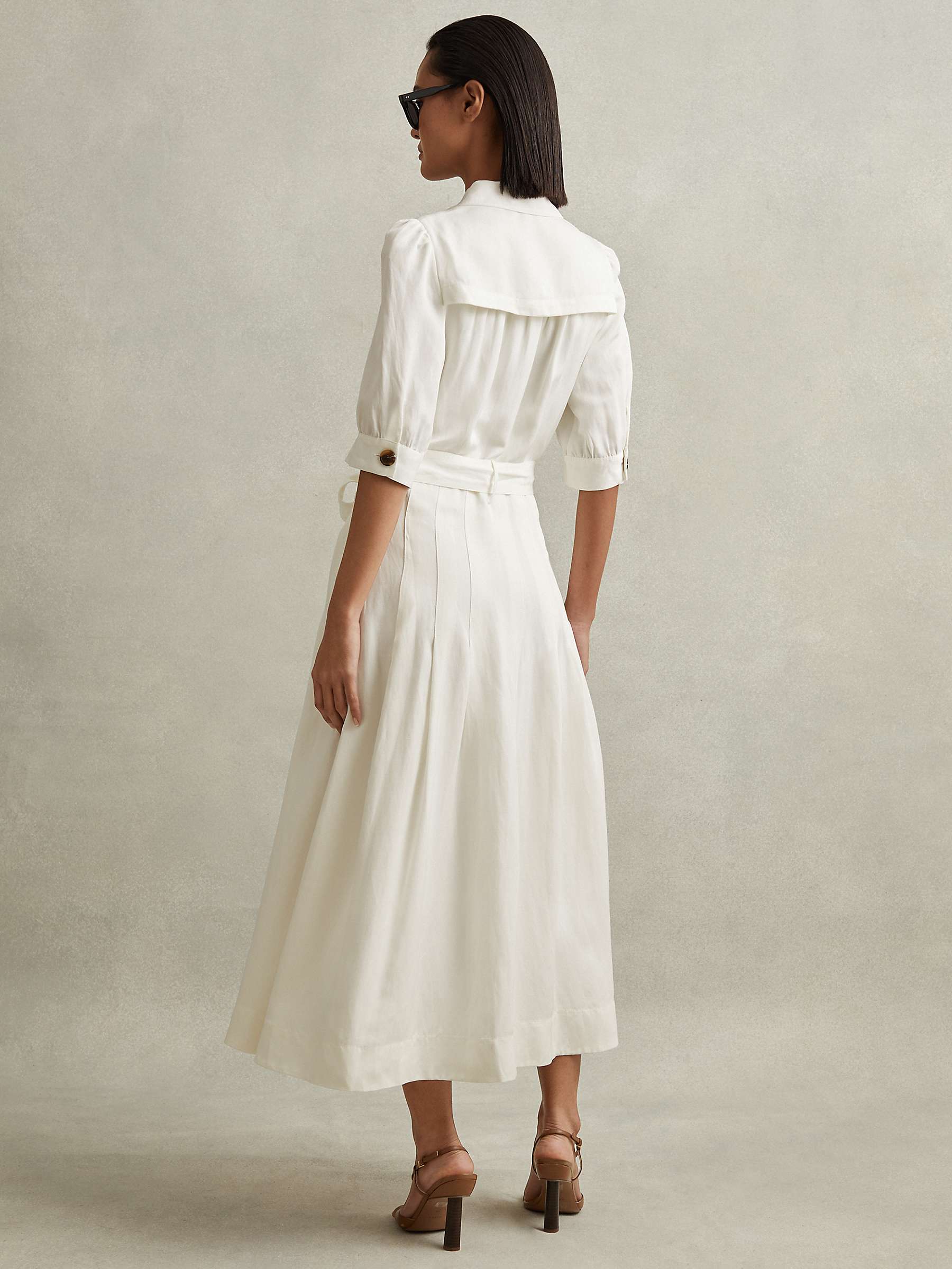 Buy Reiss Malika Linen Blend Midi Shirt Dress Online at johnlewis.com
