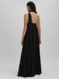 Reiss Phoebe Taffeta Halter Neck Maxi Dress, Black