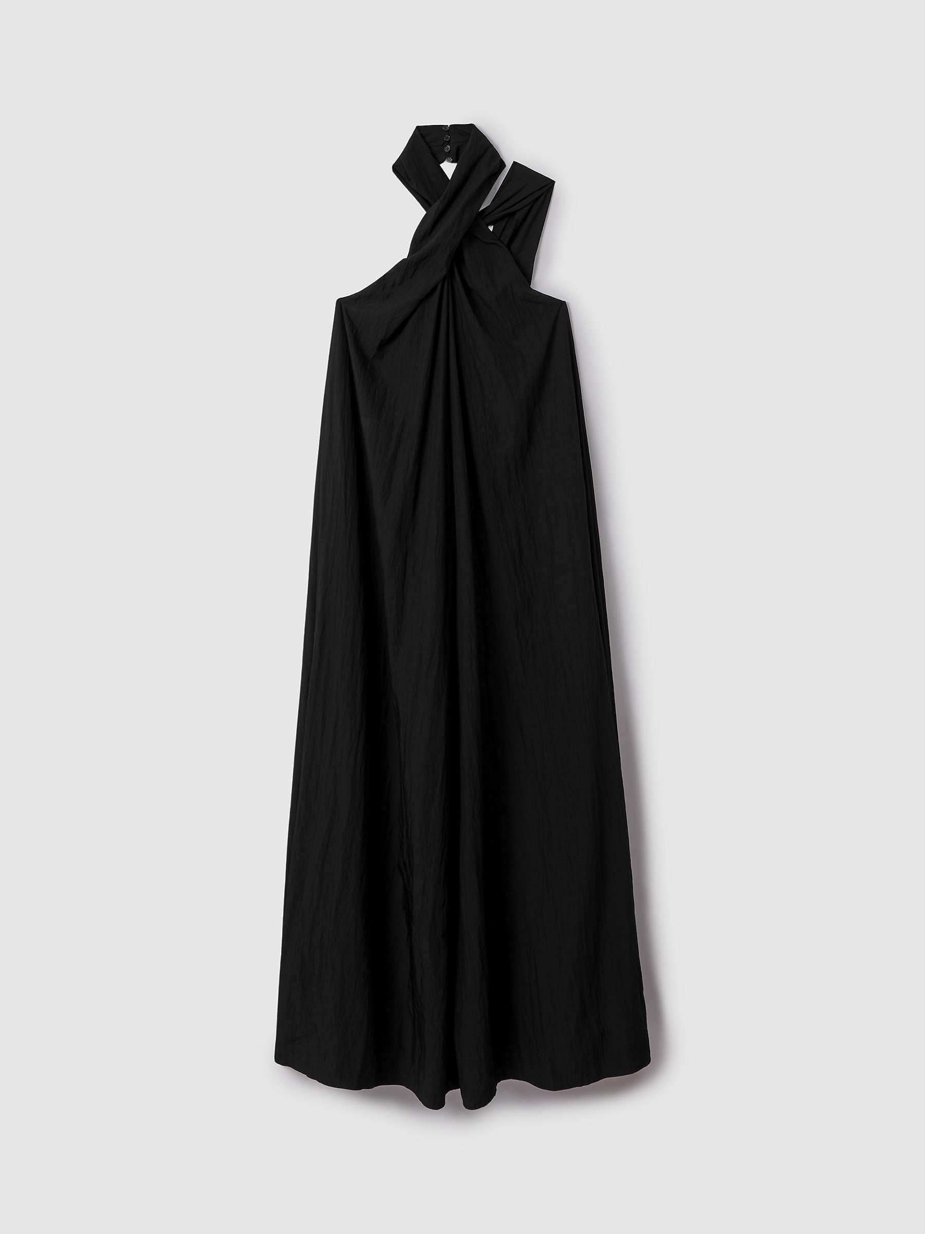 Buy Reiss Phoebe Taffeta Halter Neck Maxi Dress, Black Online at johnlewis.com