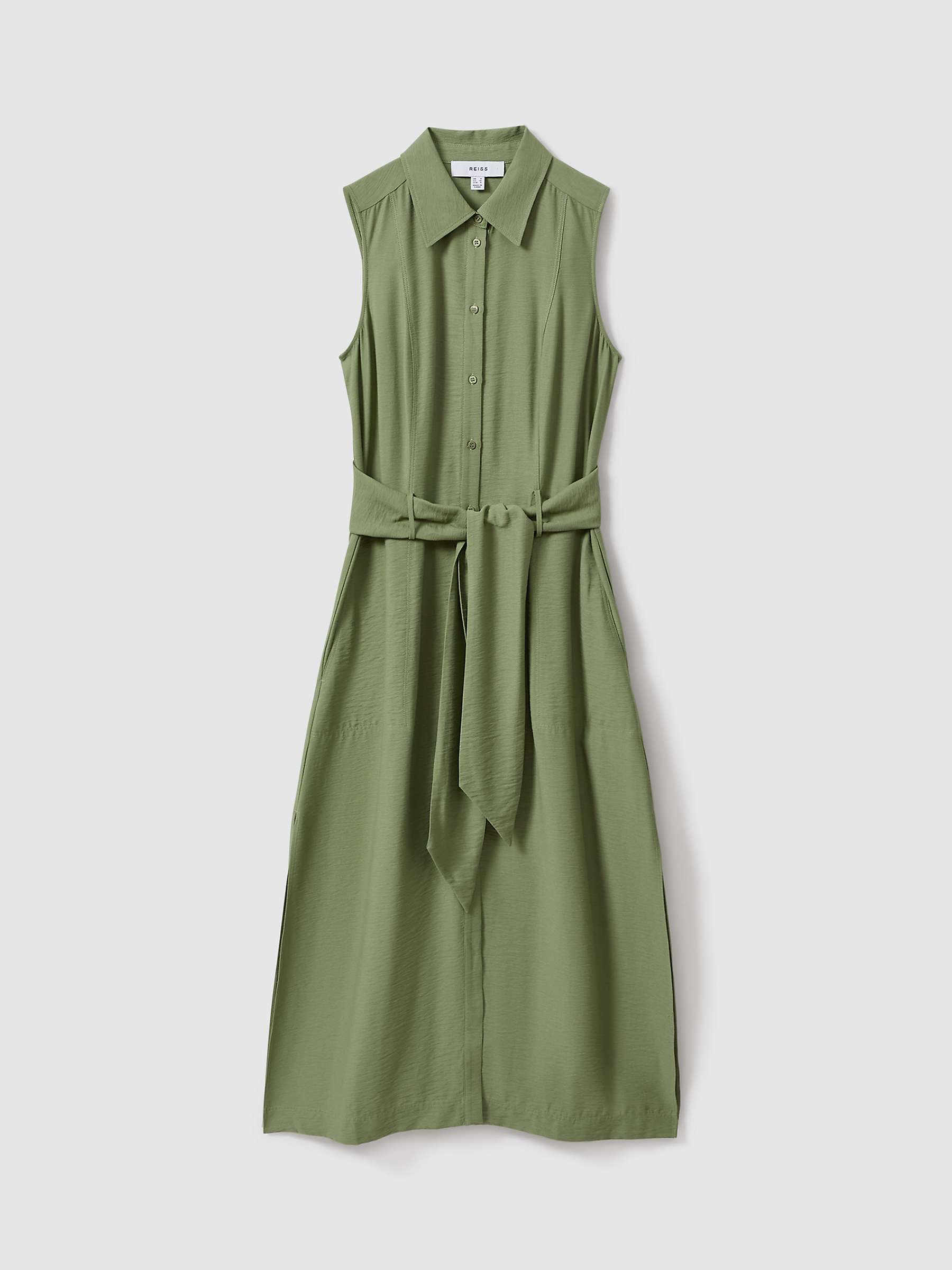 Buy Reiss Petite Morgan Sleeveless Midi Shirt Dress Online at johnlewis.com