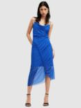 AllSaints Ulla Ruched Bodycon Midi Dress, Electric Blue