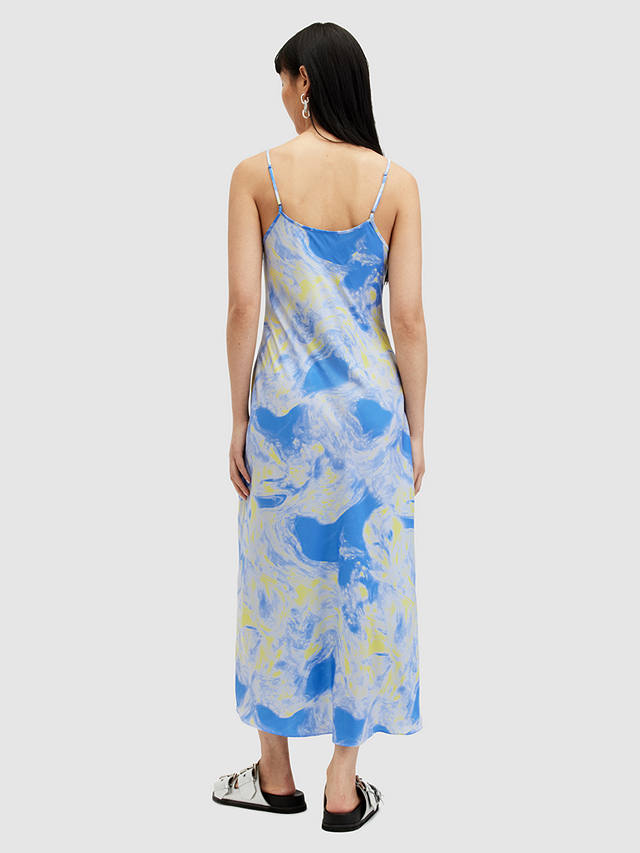 AllSaints Bryony Spiral Maxi Dress, Violet Blue