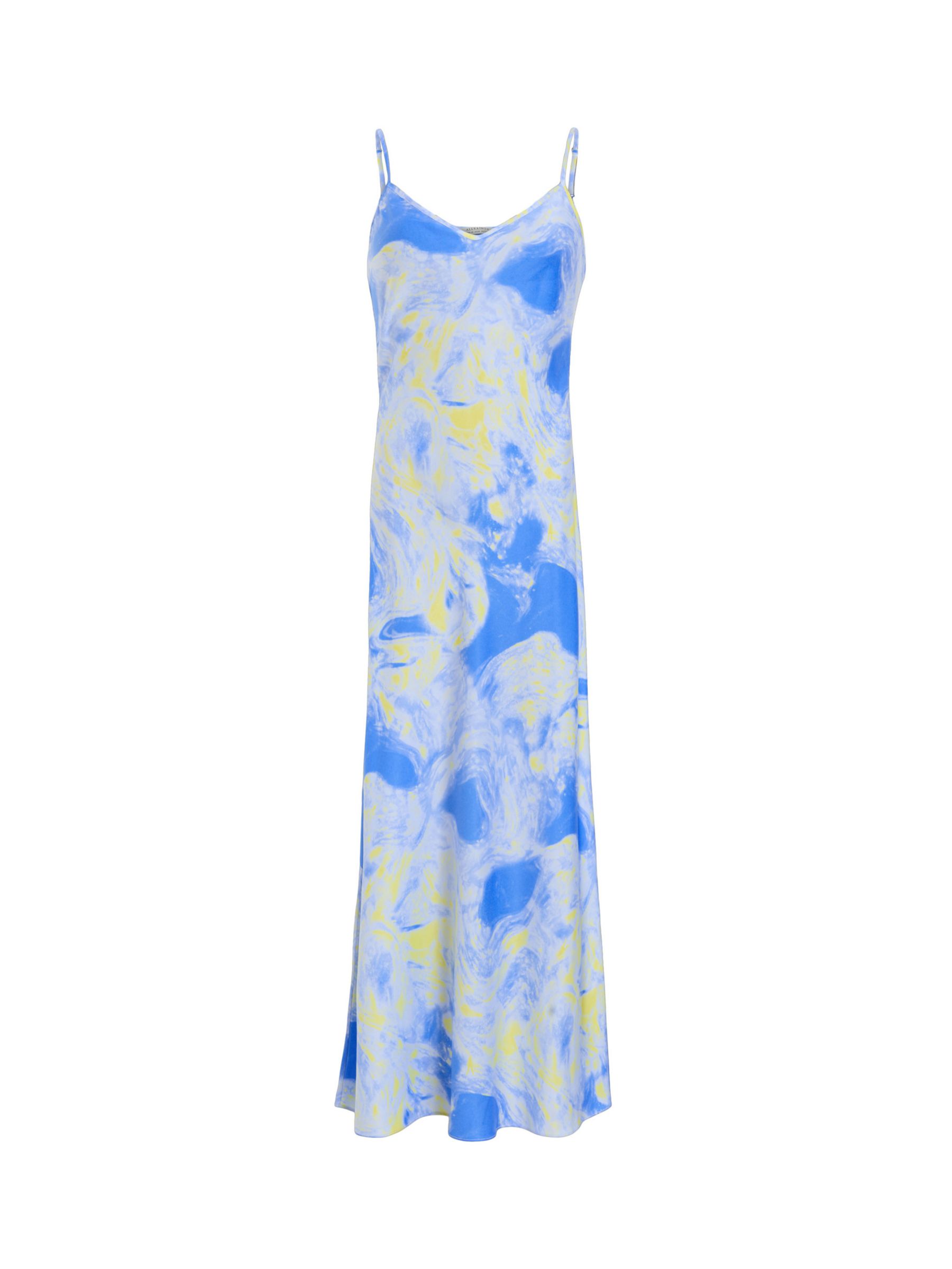 AllSaints Bryony Spiral Maxi Dress, Violet Blue, 12