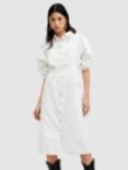 AllSaints Osa Denim Midi Shirt Dress, Chalk White, Chalk White