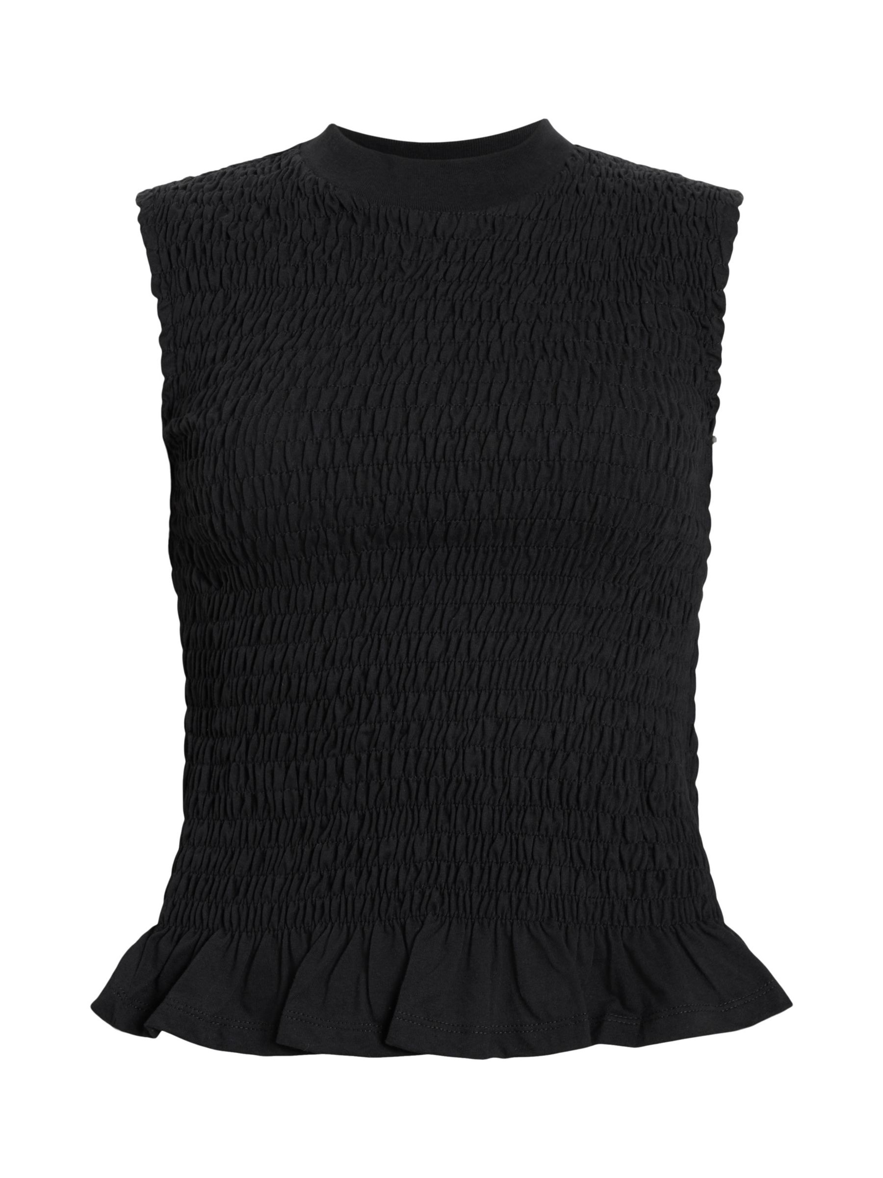 Buy AllSaints Ode Shirred Sleeveless Top, Black Online at johnlewis.com