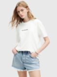 AllSaints Tour Boyfriend Organic Cotton Oversized T-Shirt, Ashen White